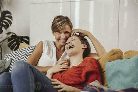 Laughing Couple Cuddling