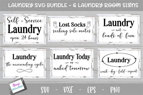 Download Laundry SVG Bundle, Laundry Room Signs Commercial Use DXF Files