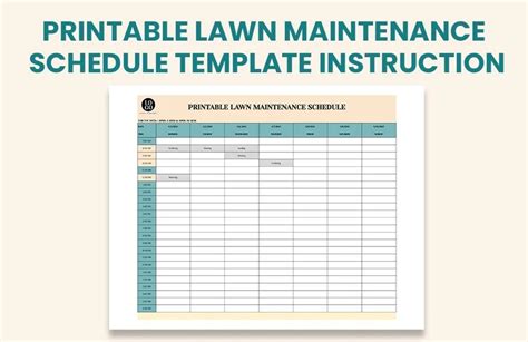 Lawn Service Schedule Template