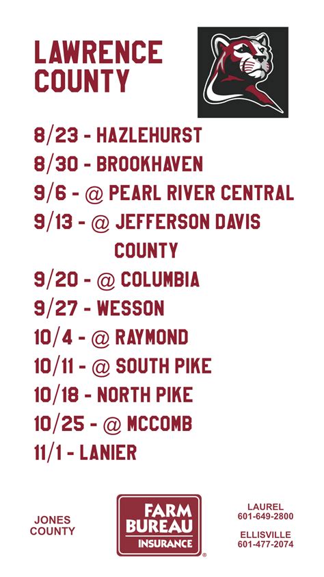 Lawrence Academy Football Schedule