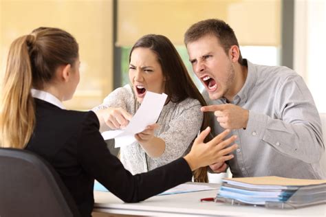 Angry client with lawyer