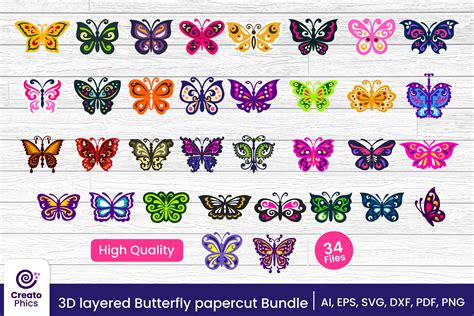 Download Layered Butterfly Bundle Commercial Use For Crafts