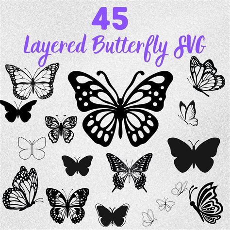 Download Layered Butterfly Bundle Creativefabrica DXF Files