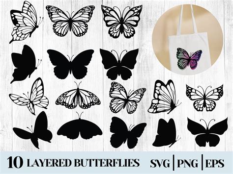 Download Layered Butterfly Bundle for Cricut Machine