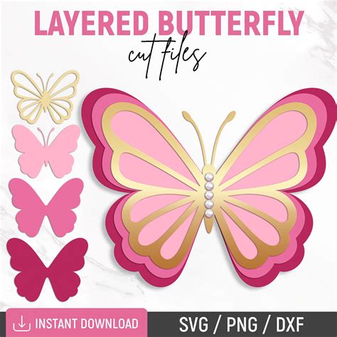 Download Layered Butterfly Creativefabrica