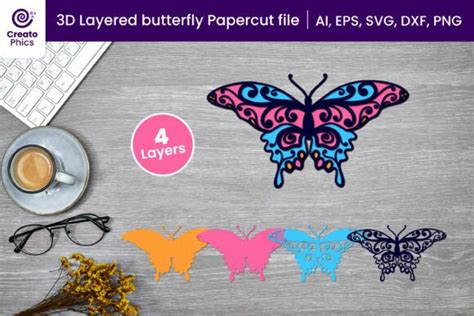 Download Layered Butterfly Easy Edite