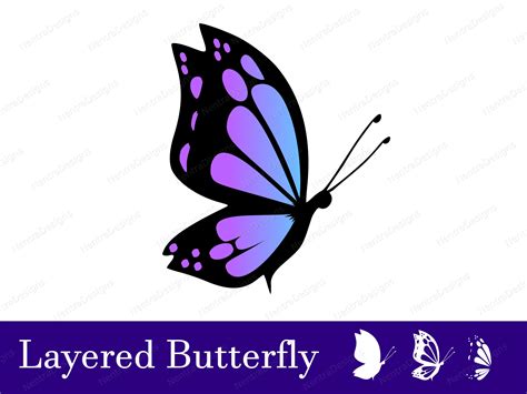 Download Layered Butterfly Silhouette