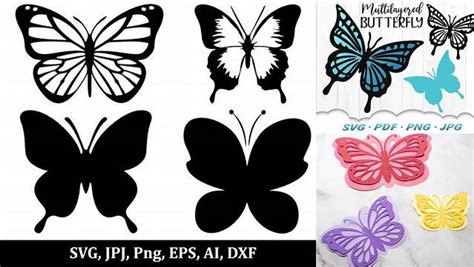 Download Layered Butterfly for Cricut Machine