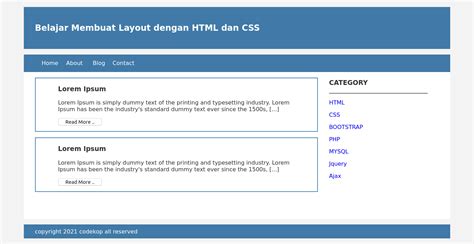 Layout Artikel Blog Statis: HTML & CSS Sederhana