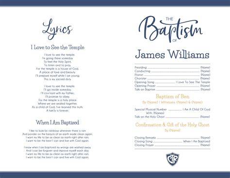Lds Baptism Program Word Template