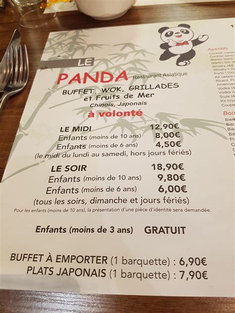 Le Panda Restaurant Tarif