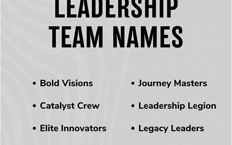 Leadership Team Names