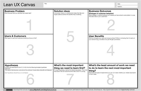 Lean Ux Canvas Template