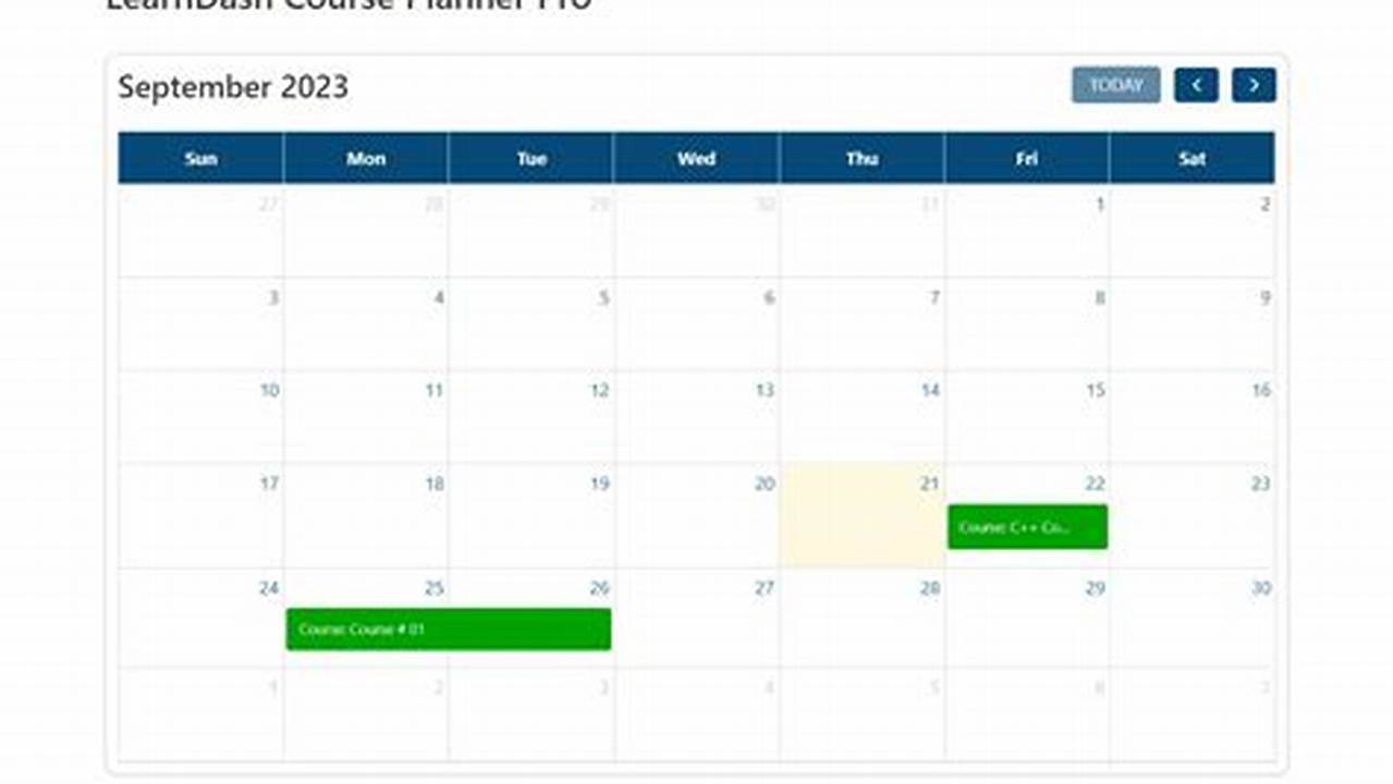 Learndash Course Calendar