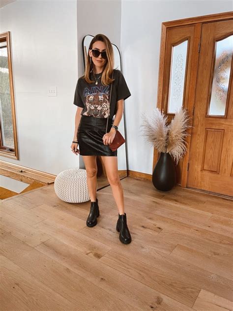Rock Your Style: Leather Skirt and Graphic Tee Combo