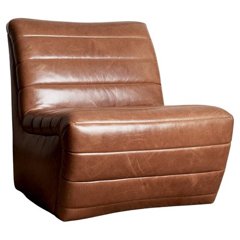 Leather Armless Lounge Chair