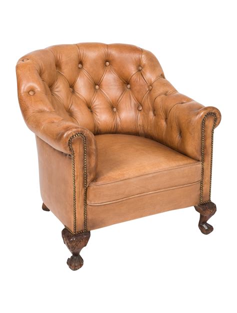 Leather Club Chair Tufted