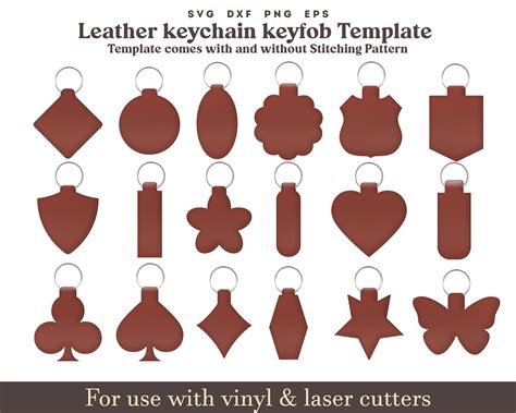 48+ Leather Keychain Template SVG, Faux Leather Keychain Template. Printable Key Fob Template