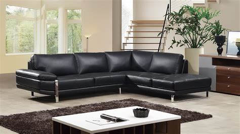 Leather Sectional Black