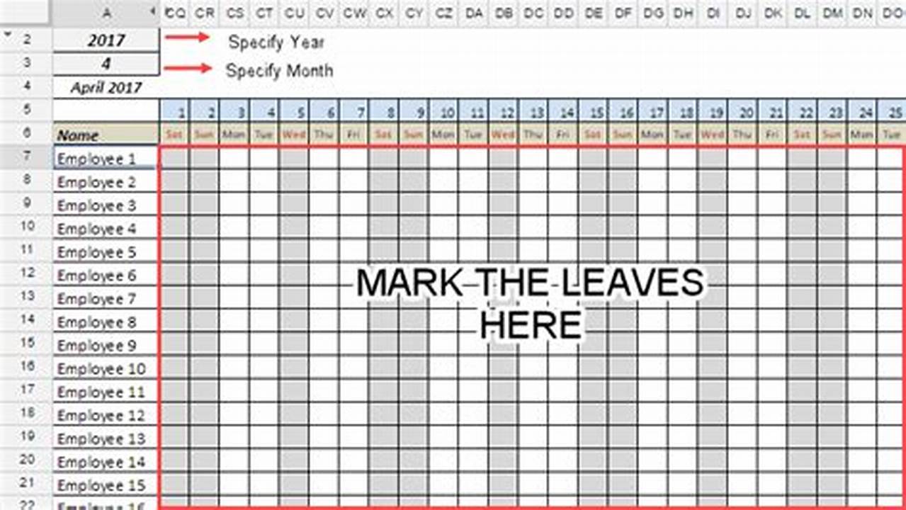 Leave Calendar Google Sheets