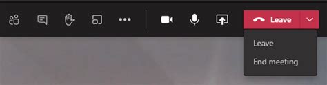 Leaving a Microsoft Teams Video Conference