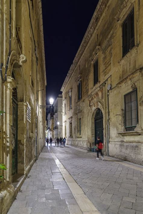 Lecce street at night