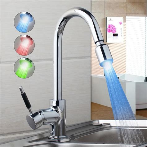 AU LED New Kitchen Faucet Modern Design Chrome Polished Basin Sink Pull Down Faucetin Kitchen