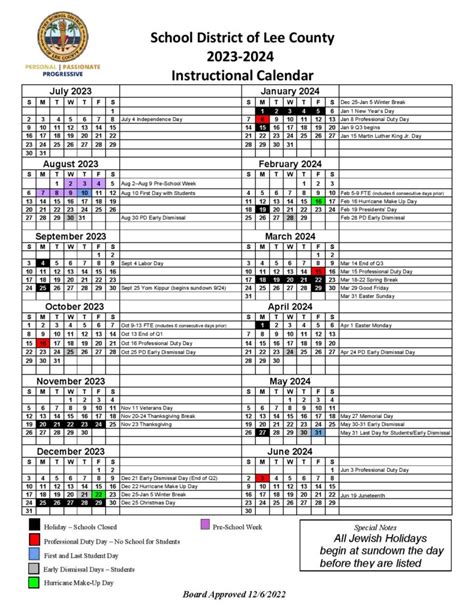 Lee County School District Calendar 20222023