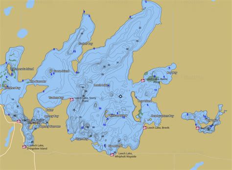 Fishing Hot Spots Leech Lake Map by Fishing Hot Spots at Fleet Farm