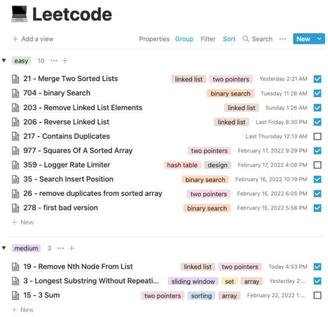 Leetcode Notion Template