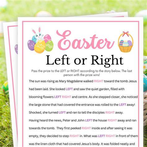 Left Right Game For Easter