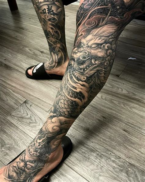 Leg Tattoos Dragon