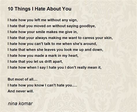 Legacy of 10 Things I Hate About You Poem