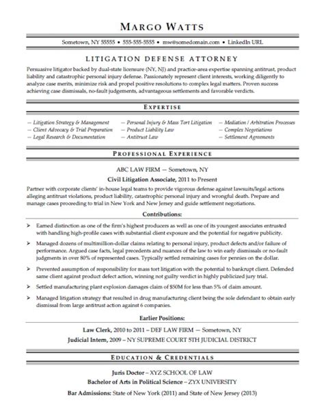 Legal Attorney Resume Sample