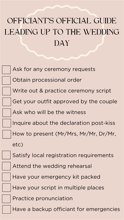 Legal Checklist for Your Officiant