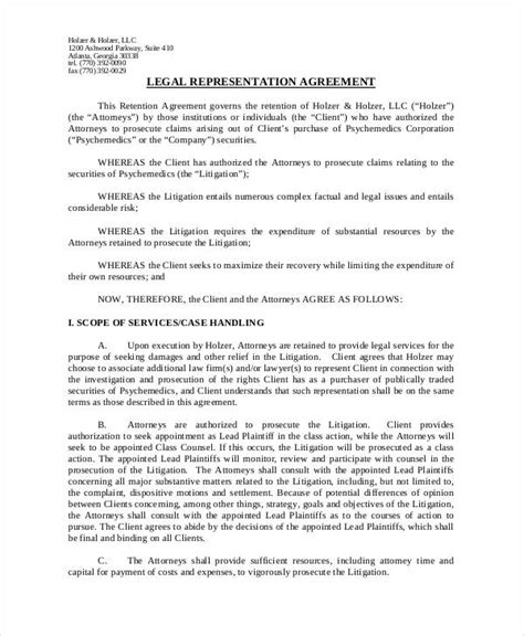 Legal Representation Agreement Template