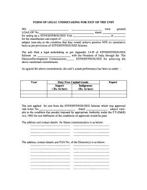 Legal Undertaking Format - Fill Online, Printable, Fillable, Blank