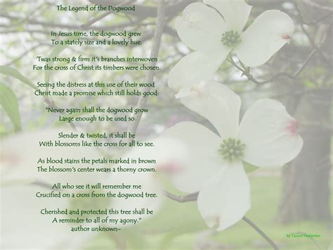 Legend Of The Dogwood Tree Poem Printable