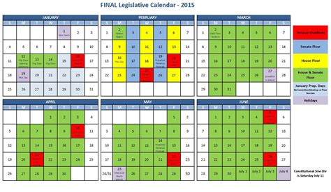 Legislative Calendar California