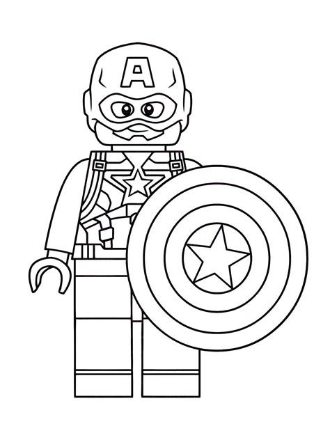 Lego Captain America Coloring Pages