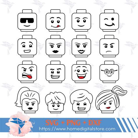 Create Colorful Lego Faces with Our Versatile Lego Face SVG Collection - Get Creative Today!