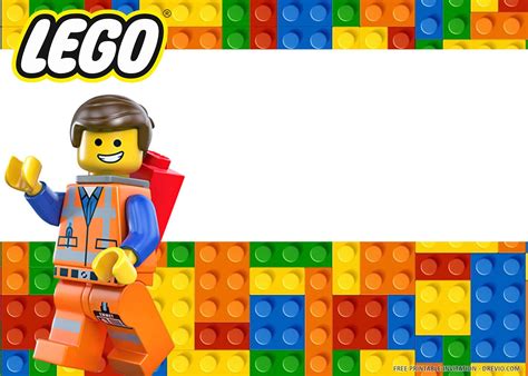 Lego Template Invitation