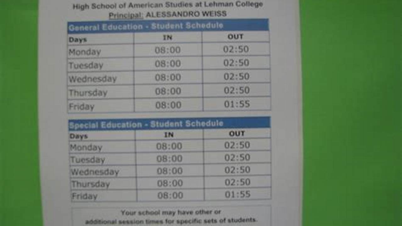 Lehman Calendar Spring 2025