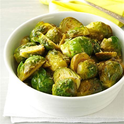 Brussels sprouts with lemon wedges