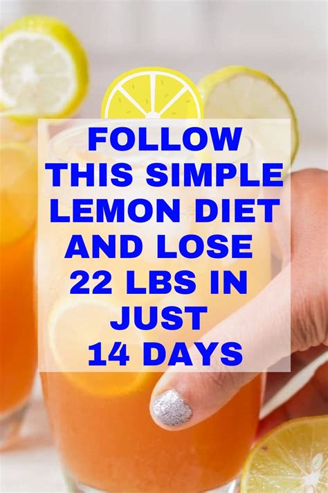 Lemon Diet Lose 20 Pounds Under 2 Weeks in 2020 Lemon diet, Lose 20