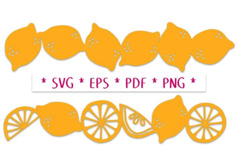 Download Lemon Repeating Borders SVG Cut File Commercial Use Free PSD Mockups