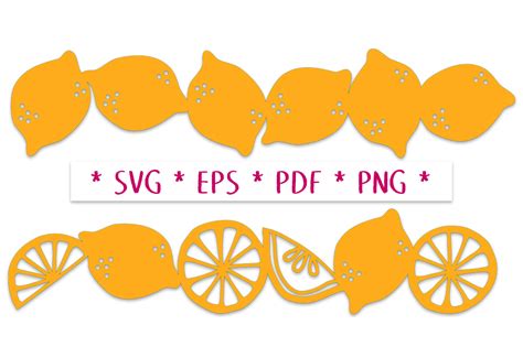 Download Lemon Repeating Borders SVG Cut File Cricut SVG DXF Files