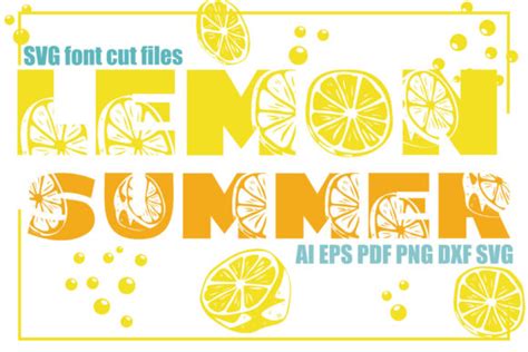 Download Lemon Summer SVG Font Cut Files Commercial Use DXF Files