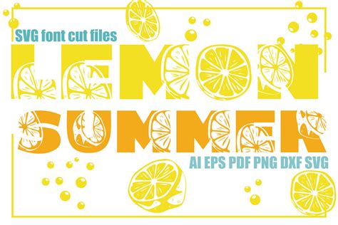 Download Lemon Summer SVG Font Cut Files Easy Edite