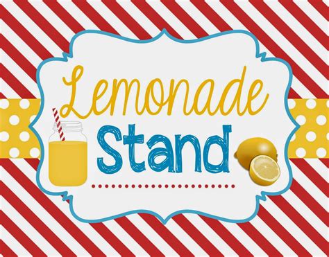 Lemonade Stand Sign Printable Free